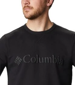 Columbia Logo Fleece Crew - Mens Black Puff Logo -Columbia Sale Store 1637253657 1884931 011 4