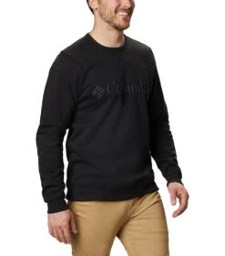 Columbia Logo Fleece Crew - Mens Black Puff Logo -Columbia Sale Store 1637253658 1884931 011 5