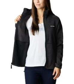 Columbia Sweater Weather Fleece Full Zip Jacket - Womens Black Heather -Columbia Sale Store 1651676167 1958931 010 5