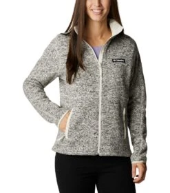 Columbia Sweater Weather Fleece Full Zip Jacket - Womens Chalk Heather