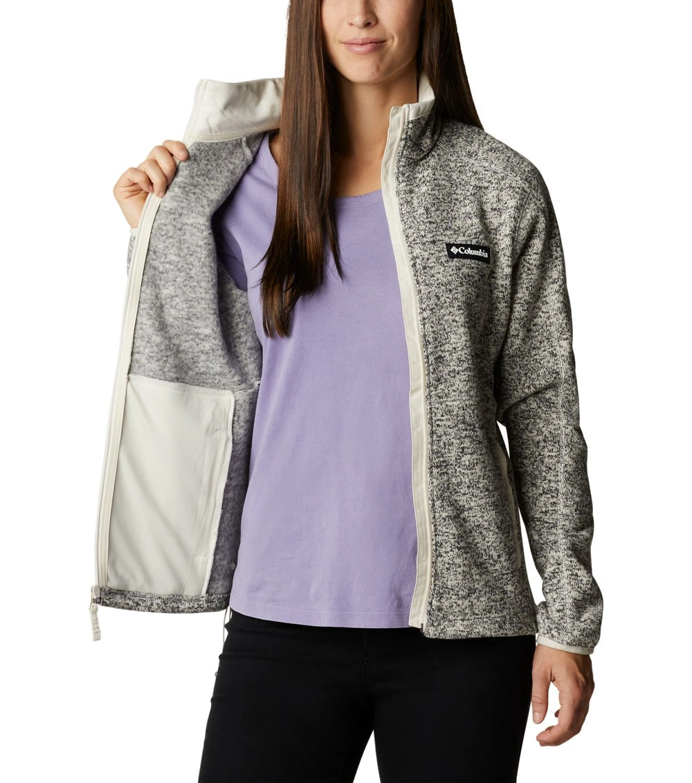 Columbia Sweater Weather Fleece Full Zip Jacket - Womens Chalk Heather 5 Columbia Sweater Weather Fleece Full Zip Jacket - Womens Chalk Heather - Image 5