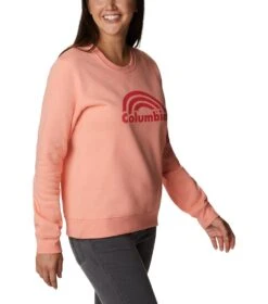 Columbia Columbia Trek Graphic Crew Sweatshirt - Womens Coral Reef Rainbow -Columbia Sale Store 1652433972 1959861 879 5