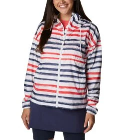 Columbia Flash Challenger Novelty Windbreaker Jacket - Womens White Brush Stripe Multi Print