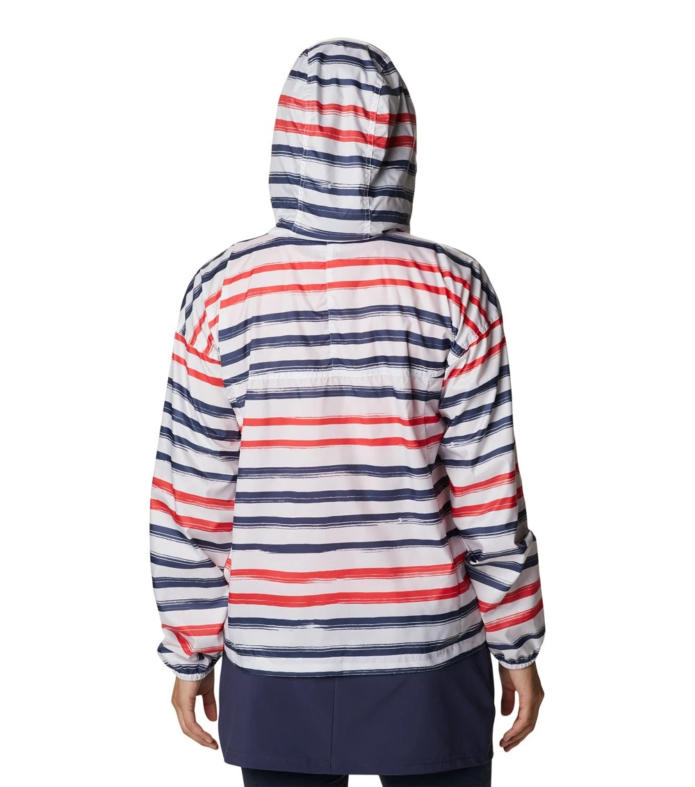 Columbia Flash Challenger Novelty Windbreaker Jacket - Womens White Brush Stripe Multi Print 2 Columbia Flash Challenger Novelty Windbreaker Jacket - Womens White Brush Stripe Multi Print - Image 2
