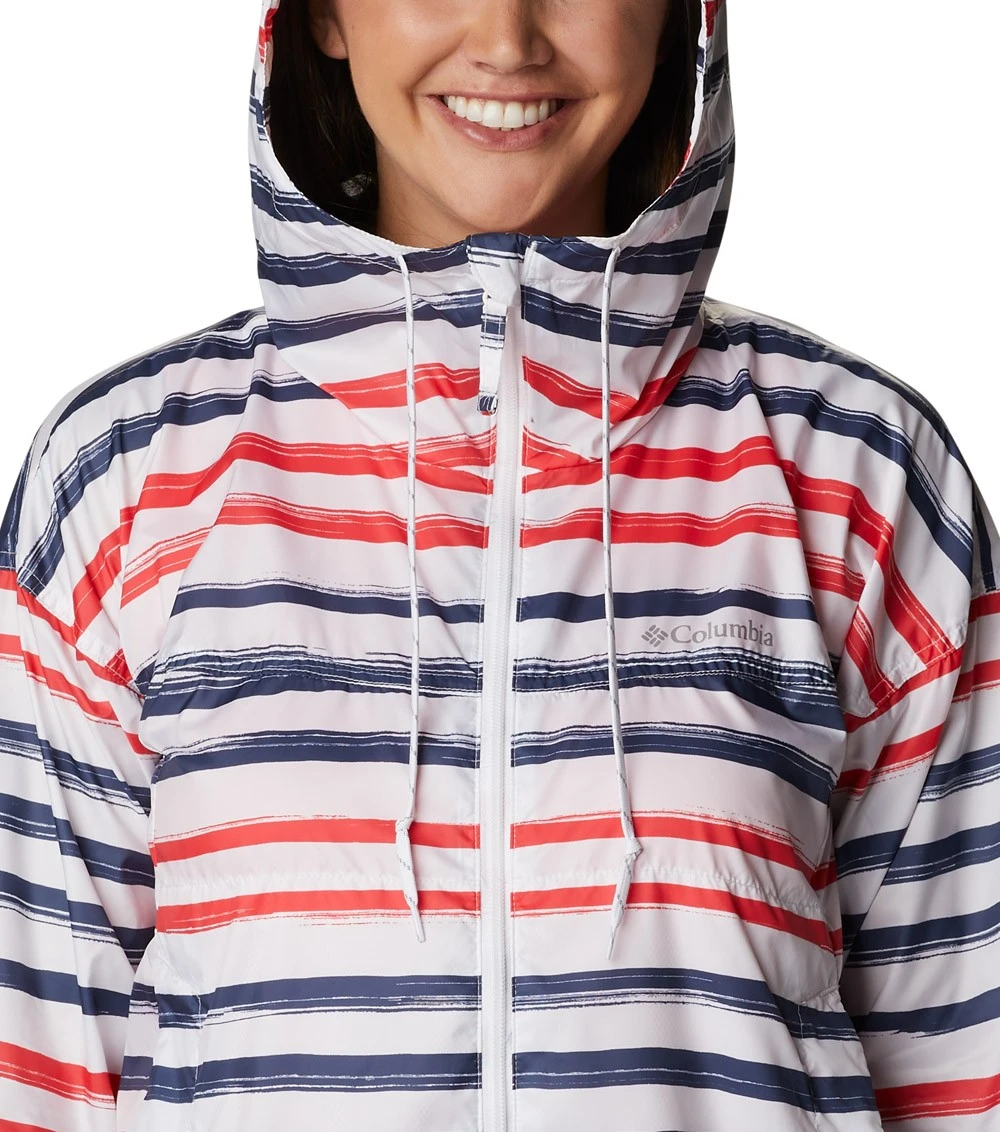 Columbia Flash Challenger Novelty Windbreaker Jacket - Womens White Brush Stripe Multi Print 4 Columbia Flash Challenger Novelty Windbreaker Jacket - Womens White Brush Stripe Multi Print - Image 4
