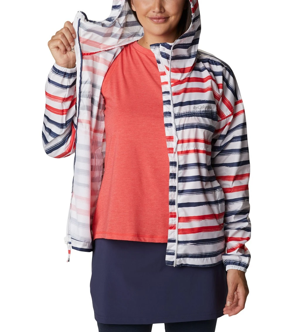 Columbia Flash Challenger Novelty Windbreaker Jacket - Womens White Brush Stripe Multi Print 5 Columbia Flash Challenger Novelty Windbreaker Jacket - Womens White Brush Stripe Multi Print - Image 5