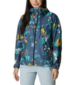 Columbia Flash Challenger Novelty Windbreaker Jacket - Womens Nocturnal Daisy Party Multi Print