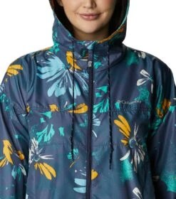 Columbia Flash Challenger Novelty Windbreaker Jacket - Womens Nocturnal Daisy Party Multi Print -Columbia Sale Store 1665401617 1989501 467 4