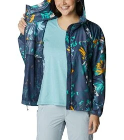 Columbia Flash Challenger Novelty Windbreaker Jacket - Womens Nocturnal Daisy Party Multi Print -Columbia Sale Store 1665401618 1989501 467 5