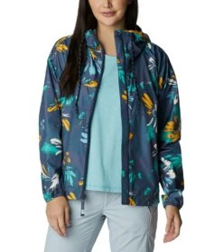 Columbia Flash Challenger Novelty Windbreaker Jacket - Womens Nocturnal Daisy Party Multi Print -Columbia Sale Store 1665401620 1989501 467 6