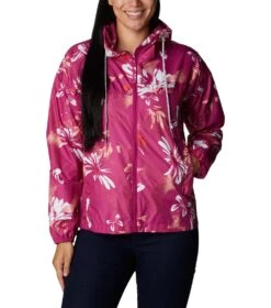 Columbia Flash Challenger Novelty Windbreaker Jacket - Womens Wild Fuchsia Daisy Party Print