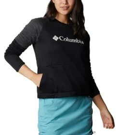 Columbia Windgates Crew Sweatshirt - Womens Black / Black Heather -Columbia Sale Store 1665401671 1991791 010 5