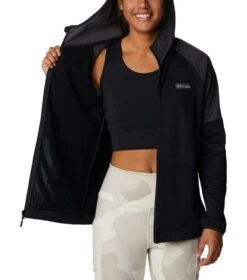 Columbia Windgates Full Zip Fleece Jacket - Womens Black / Black Heather -Columbia Sale Store 1665401697 1991801 010 5