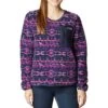 Columbia West Bend Fleece Crew - Womens Dark Sapphire 80s Stripe Print