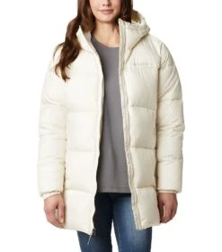 Columbia Puffect Mid Hooded Insulated Puffer Jacket - Womens Chalk
