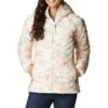 Columbia Powder Lite Hooded Insulated Jacket - Womens Chalk Aurelian Print