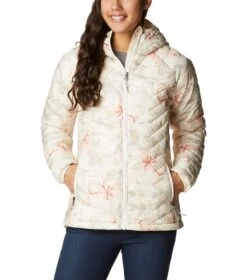 Columbia Powder Lite Hooded Insulated Jacket - Womens Chalk Aurelian Print
