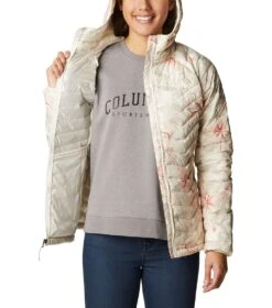 Columbia Powder Lite Hooded Insulated Jacket - Womens Chalk Aurelian Print -Columbia Sale Store 1669998622 1699071 194 5
