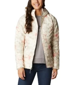 Columbia Powder Lite Hooded Insulated Jacket - Womens Chalk Aurelian Print -Columbia Sale Store 1669998626 1699071 194 8