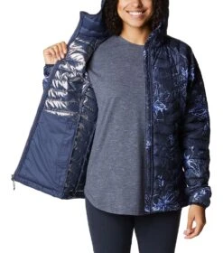 Columbia Powder Lite Hooded Insulated Jacket - Womens Nocturnal Aurelian Print -Columbia Sale Store 1669998632 1699071 474 5