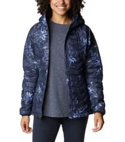 Columbia Powder Lite Hooded Insulated Jacket - Womens Nocturnal Aurelian Print -Columbia Sale Store 1669998637 1699071 474 8