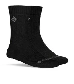 Columbia Merino Hike Crew Socks - 2 Pack - Mens Black / Black