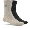 Columbia Merino Hike Crew Socks - 2 Pack - Mens Khaki / Charcoal