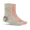 Columbia Merino Hike Quarter Socks - 2 Pack - Womens Coral / Khaki