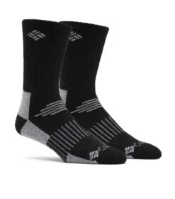Columbia Wool Casual Crew Socks - 2 Pack - Mens Black