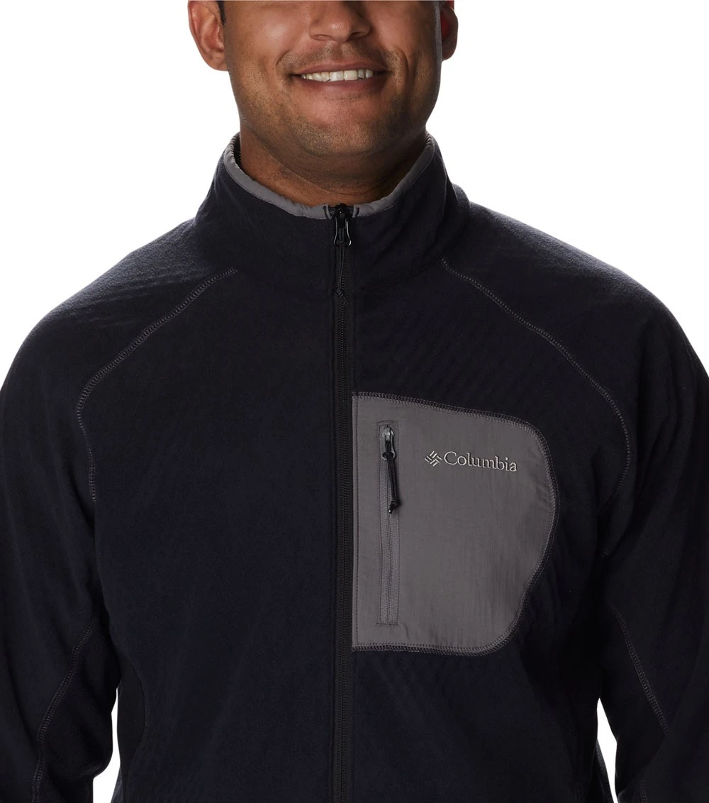 Columbia Outdoor Tracks Full Zip Fleece Jacket - Mens Black / City Grey 4 Columbia Outdoor Tracks Full Zip Fleece Jacket - Mens Black / City Grey - Image 4