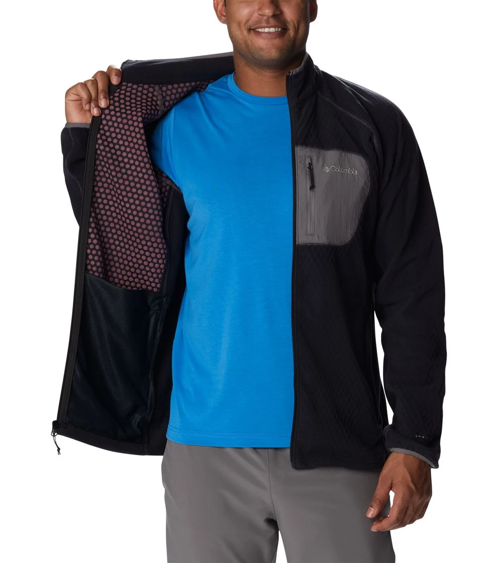 Columbia Outdoor Tracks Full Zip Fleece Jacket - Mens Black / City Grey 5 Columbia Outdoor Tracks Full Zip Fleece Jacket - Mens Black / City Grey - Image 5