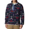 Columbia Helvetia Half Snap Retro Fleece Pullover - Mens Dark Mountain Rocky Mountain Print