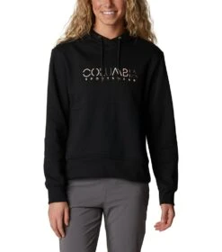 Columbia Lodge Hoodie - Womens Black / Columbia Stencil