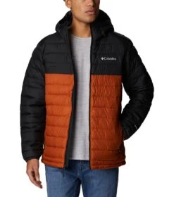 Columbia Powder Lite Hooded Insulated Jacket - Mens Warm Copper / Black -Columbia Sale Store 1678902454 WO1151 858 8