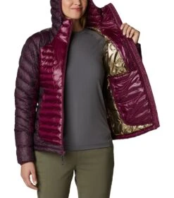 Columbia Labyrinth Loop Omni-Heat Infinity Insulated Hooded Jacket - Womens Marionberry / Marionberry Terrain Print -Columbia Sale Store 1680081191 1955321 616 5