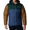 Columbia Powder Lite Hooded Insulated Jacket - Mens Dark Mountain / Spruce / Delta