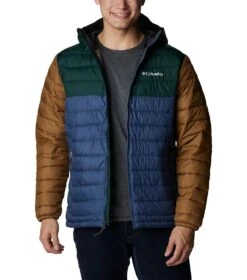 Columbia Powder Lite Hooded Insulated Jacket - Mens Dark Mountain / Spruce / Delta -Columbia Sale Store 1680164347 WO1151 477 8