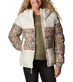 Columbia Pike Lake II Insulated Puffer Jacket - Womens Chalk / Warm Copper Terrain Print -Columbia Sale Store 1680173356 1909281 192 8