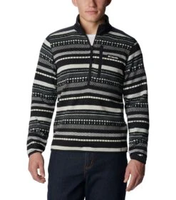 Columbia Sweater Weather II Printed Fleece Half Zip Pullover - Mens Shark Apres Stripe