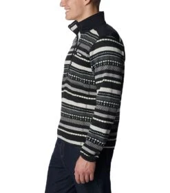 Columbia Sweater Weather II Printed Fleece Half Zip Pullover - Mens Shark Apres Stripe -Columbia Sale Store 1681320573 2013461 012 3