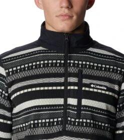 Columbia Sweater Weather II Printed Fleece Half Zip Pullover - Mens Shark Apres Stripe -Columbia Sale Store 1681320574 2013461 012 4