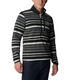 Columbia Sweater Weather II Printed Fleece Half Zip Pullover - Mens Shark Apres Stripe -Columbia Sale Store 1681320575 2013461 012 5