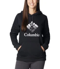 Columbia Logo Trek Graphic Hoodie - Womens Black / White CSC Stacked Logo