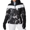 Columbia Abbott Peak Insulated Ski Jacket - Womens White Lookup Print / Black / White
