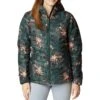 Columbia Powder Lite Hooded Insulated Jacket - Womens Spruce Aurelian Print