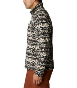 Columbia Fast Trek Printed Half Zip Pullover - Mens Ancient Fossil 80s Stripe Print -Columbia Sale Store 1685982751 2013681 271 3