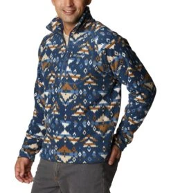 Columbia Fast Trek Printed Half Zip Pullover - Mens Dark Mountain Rocky Mountain Print -Columbia Sale Store 1685982756 2013681 478 5