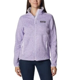 Columbia Sweater Weather Fleece Full Zip Jacket - Womens Purple Tint / Heather