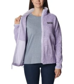 Columbia Sweater Weather Fleece Full Zip Jacket - Womens Purple Tint / Heather -Columbia Sale Store 1688573437 1958931 568 5