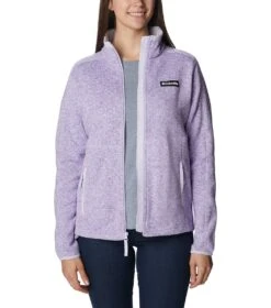 Columbia Sweater Weather Fleece Full Zip Jacket - Womens Purple Tint / Heather -Columbia Sale Store 1688573438 1958931 568 7